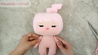 I made an ORIGINAL plush design  Pixel Girl Plush DIY [upl. by Hallett]