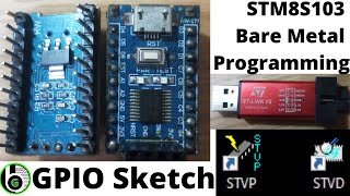 Getting Started with STM8 MCU GPIO BLINKEmbeddedC codeSTLINKV2STVDSTVPSTM8S103Cosmic [upl. by Ida]