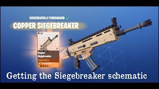 How to get the Siegebreaker schematic Fortnite PVE [upl. by Acemahs]