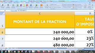 excel calculer lIRG suivant le barème progressif à laide de la formule quotSiquot [upl. by Stokes]