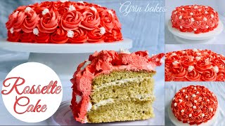 Rosette cake Malayalam Rosette Cake with Wipped Creame  Trending Cake ajrin Kummalil [upl. by Ahsikel]