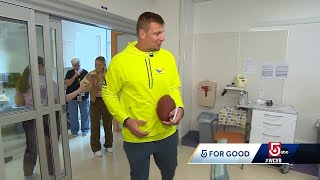 Rob Gronkowski Camille Kostek visit kids at Boston Childrens Hospital ahead of Thanksgiving [upl. by Bael670]