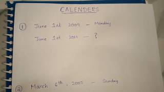 Calenders  remaining type questions [upl. by Rawdin]