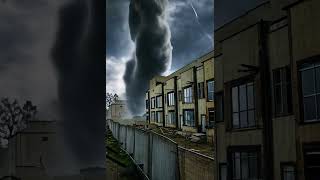 Tornado touches down on the construction site terribletornado weatherevent weather [upl. by Haelhsa113]