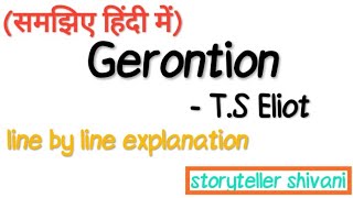 Gerontion poem line by line explanation  poem by TS Eliot [upl. by Nwahsel]