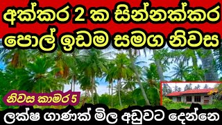 ලක්ෂ ගාණක් අඩුවට විකුණන අක්කර 2 ක පොල් ඉඩම හා නිවස  House for sale  Land for sale Pol idam Lands [upl. by Sidwohl]