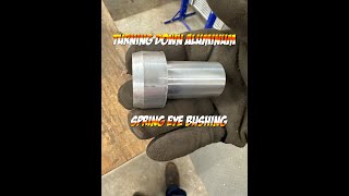 Turning down spring eye bushing on lathe [upl. by Adama]