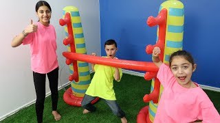 Inflatable Limbo Challenge with HZHtube Kids Fun [upl. by Anirbed]