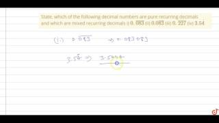 Pure recurring decimal and mixed recurring decimal [upl. by Yrram653]