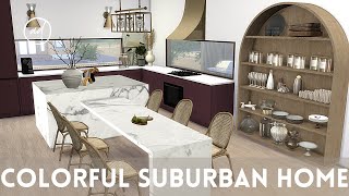 COLORFUL SUBURBAN FAMILY HOME  Sims 4  CC SPEED BUILD [upl. by Notsehc872]