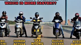 TVS Ntorq125 vs SUZUKI Burgman vs SUZUKI Access 125 vs HONDA Activa vs Hero Destiny all 125 Scooty [upl. by Rednaeel356]