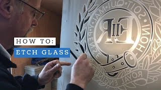 How To Etch Glass  Sand Blast Carving Technique  Royal Engineers Cap Badge [upl. by Letnuhs]