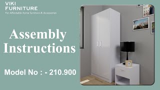 Viki Furniture 2 Door Wardrobe Assembly Instruction Video  Model 210900 [upl. by Aitselec585]