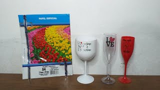 Papel filme adesivo transparente para personalizar copo e taça De Gin [upl. by Yevad490]