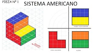 1 SISTEMA AMERICANO EJ 1 Alzado Planta y Perfil  Ejercicio de Vistas sistema diedrico [upl. by Chico]