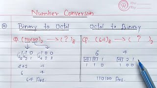 Binary to Octal and Octal to Binary Conversion  Number Conversion [upl. by Yekram]