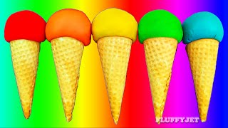 Learn Colors with Play Doh Ice Cream Cone Surprise Toys for Children Dora Minions Nemo Inside Out [upl. by Meehyrb702]