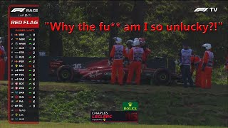 Charles Leclerc full Ferrari team radio message after crash on formation lap for 2023 F1 Brazil GP [upl. by Enamrahs892]