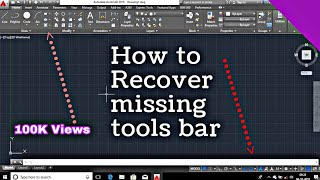 How to recover missing toolbar in Auto cad [upl. by Suiratnod544]