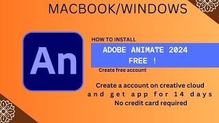 How to download and install Adobe Animate 2024 for free on Mac  Windows 781011 [upl. by Ellerrehc]