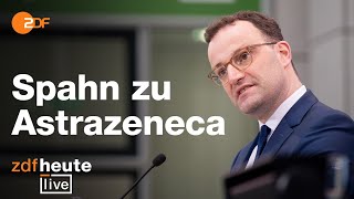 SpahnPK Wieder Impfung mit Astrazeneca I ZDFheute live [upl. by Delahk24]