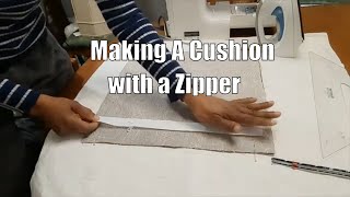 How To Make A Cushion Cover With A Zipper  Sewing Tutorial [upl. by Farrah]