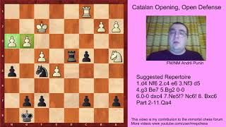 Chess  The Catalan Opening for black  Open Defense with 7 Ne5 Nc6 8 Bxc6  Part 2 [upl. by Jone823]