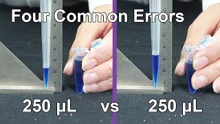 Four Common Pipetting Errors  Techniques Demonstration [upl. by Norvun]