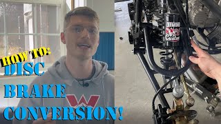 How To Install ATV Disc Brake Conversion  90cc Dual AArm Kit KFXTRXRaptorOutlawPredator [upl. by Wahkuna]