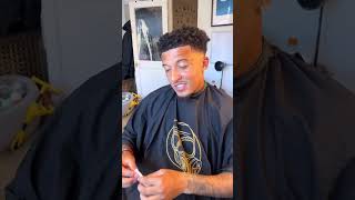 Sancho barbing his hair goviral sometimesyoulearninfootball soccerplayer [upl. by Xirdnek]