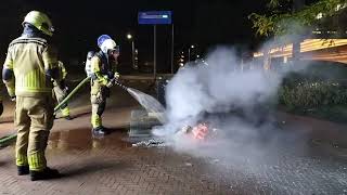 Ondergrondse container beschadigd door brandstichting in Drachten [upl. by Kassey]