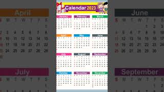 Calendar 2023  New year 2023🎉  new year date newyearcalendar2023 [upl. by Yendyc]