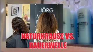 EINE UNGLEICHMÄSSIGE NATURLOCKE  KRAUSE BEKOMMT EINE AUSGLEICHENDE DAUERWELLE VON DEN LOCKENPROFIS [upl. by Calendre]