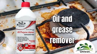 how to remove oil and grease all in one cleaner multiple cleaner by uniwax [upl. by Anaxor]