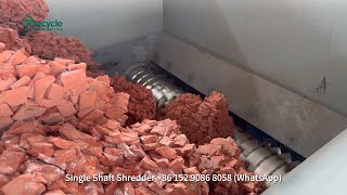 Vulcanized Tire Rubber Shredding Machine  Rubber Lumps Crusher [upl. by Yolanda70]