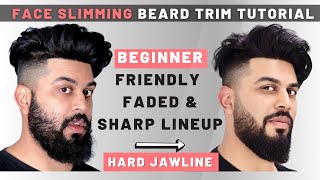 How to Trim your Beard Like a Pro  Beard Fade and Sharpest Line up Beginner Friendly [upl. by Nosiram]