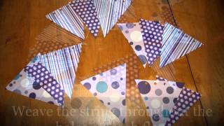 DIY How to make an EASY Paper Pennant Banner FREE PATTERNS hipknitizedcom [upl. by Edrahc]