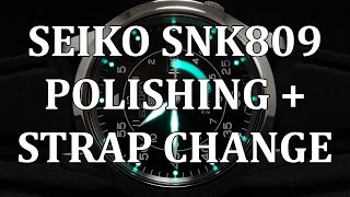 Seiko SNK809 Mini Review  Polishing Case How To and Strap Change [upl. by Ennoved89]