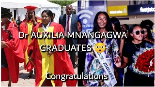 Dr AUXILIA MNANGAGWA GRADUATES 🎉🎓 Toti Makorokoto Miss universe zimbabwe returns [upl. by Alakcim]