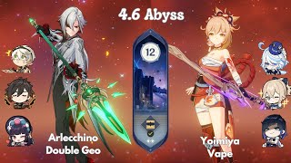 Arlecchino Double Geo and Yoimiya Vaporize  Genshin Spiral Abyss 46 [upl. by Theressa]