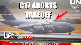 C17 Globemaster ABORTS TAKEOFF [upl. by Tenenbaum]