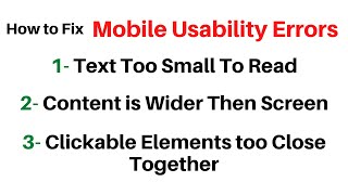 How to Fix mobile usability Error  Text too small to read  Clickable elements too close together [upl. by Nyrahs]