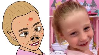 Nastya learns to joke with dad l funny cartoon drawing meme [upl. by Wilder]