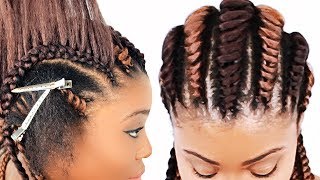 Tree Braids Cornrows FOR BEGINNERS [upl. by Uos]