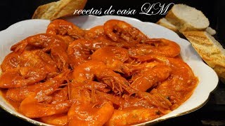 LANGOSTINOS EN SALSA FÁCILES Y RÁPIDOS RECETA PARA NAVIDAD [upl. by Arries]