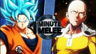 Goku vs Saitama Dragonball Super vs One Punch Man  One Minute Melee S5 Finale [upl. by Aliet]