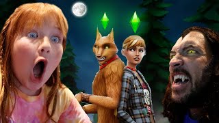 WOLF FAMiLY 2 a Full Moon Adventure Adley and Dad playing a new werewolf pack on Spooky Sims 4 [upl. by Ely118]