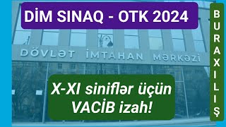 OTK SINAQ İMTAHANİ 2024 11ci sinif otk sınaq imtahanı 2024 buraxılış [upl. by Candra]