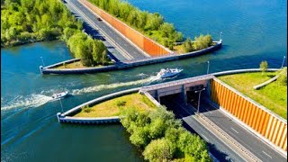 The Veluwemeer Aqueduct  Why Dutch Engineers Made Such Design for Highway [upl. by Hahsi244]