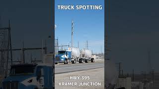 TRUCK SPOTTING 01077  KRAMER JUNCTION automobile semitrailer trucking [upl. by Ano]